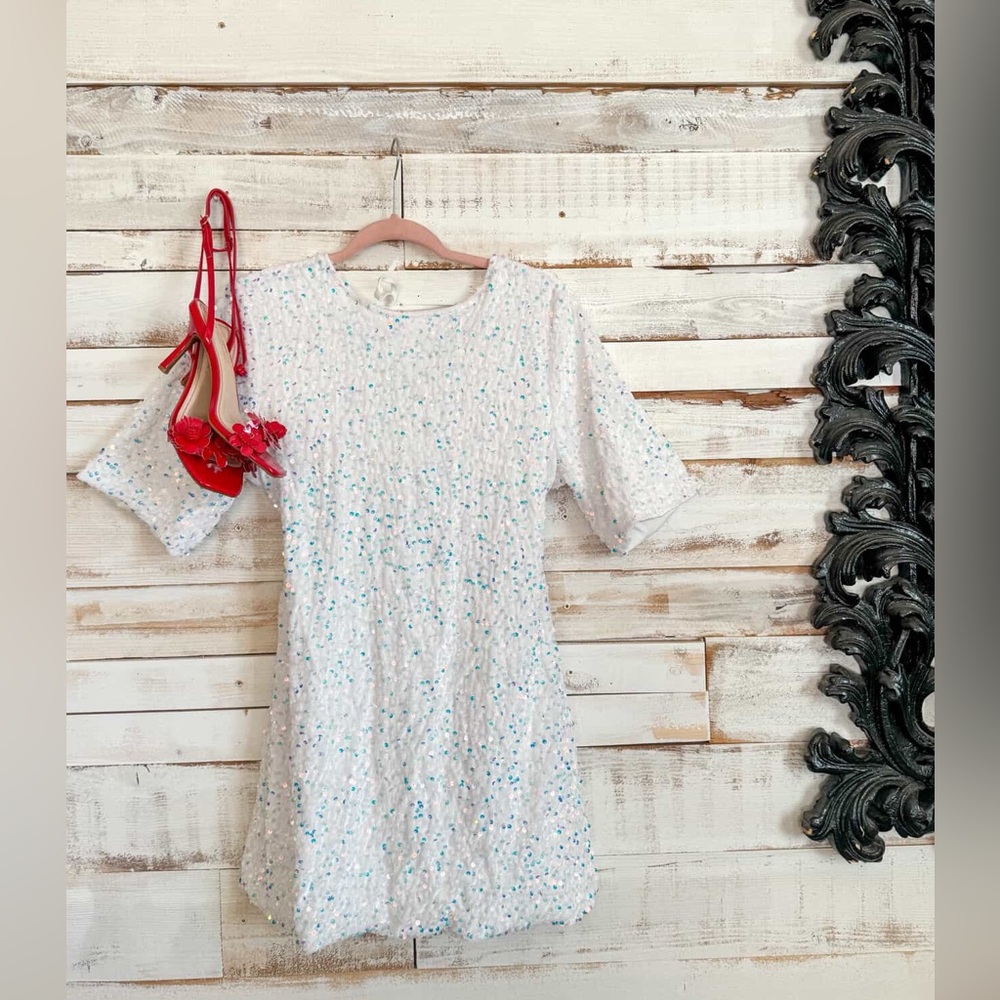 White Sequin Dress